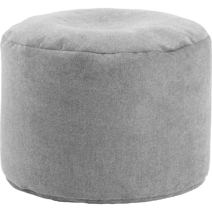 mokebo Pouf Der Ruhepouf (rund und aus Webstoff), Sitz-Hocker, Bodenkissen, Fußhocker, Hocker, Sitzkissen in Grau – Bild 1