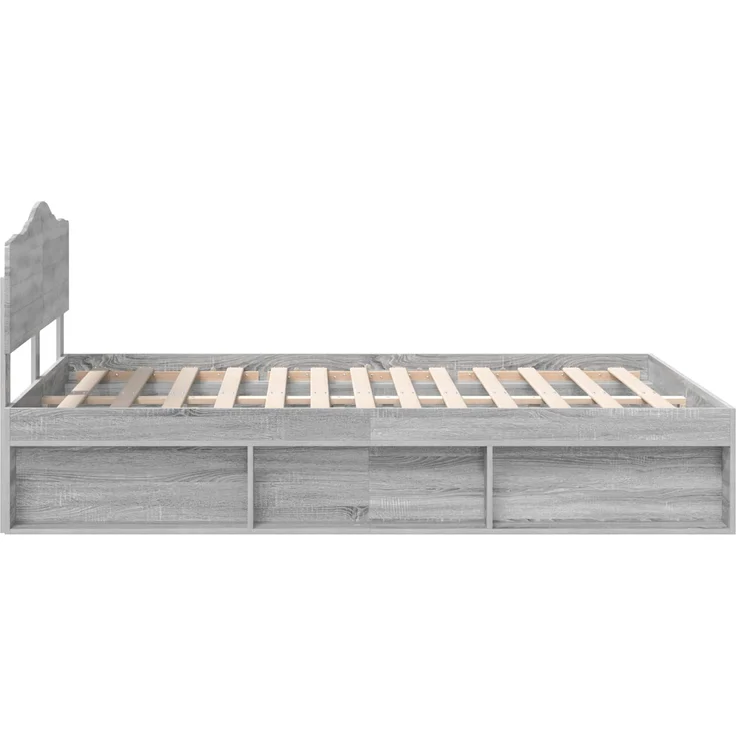 vidaXL Bettrahmen Graues Sonoma 160 x 200 cm Massives Kiefernholz 3412876 – Bild 7