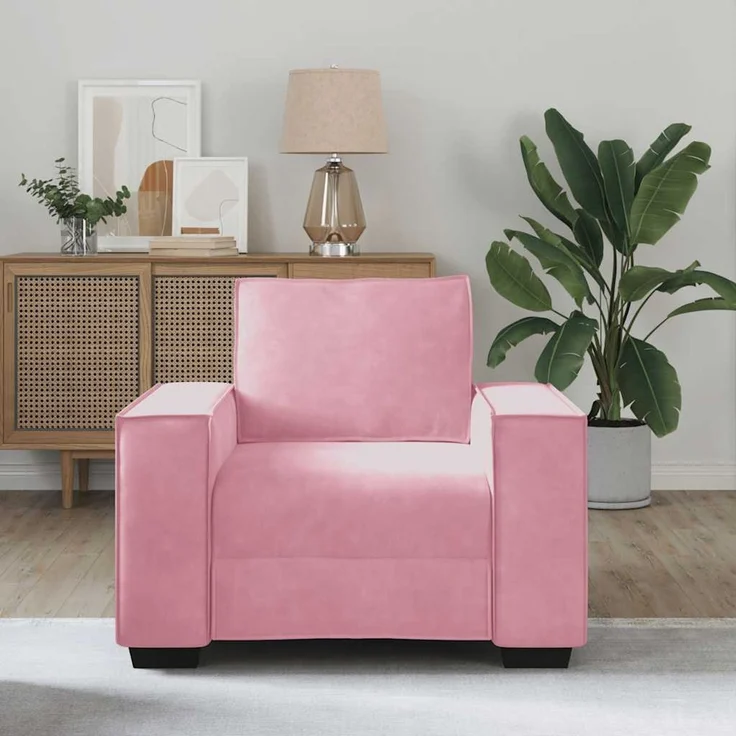 vidaXL Sessel Rosa 100x78x84 cm Samt 4105003 – Bild 2