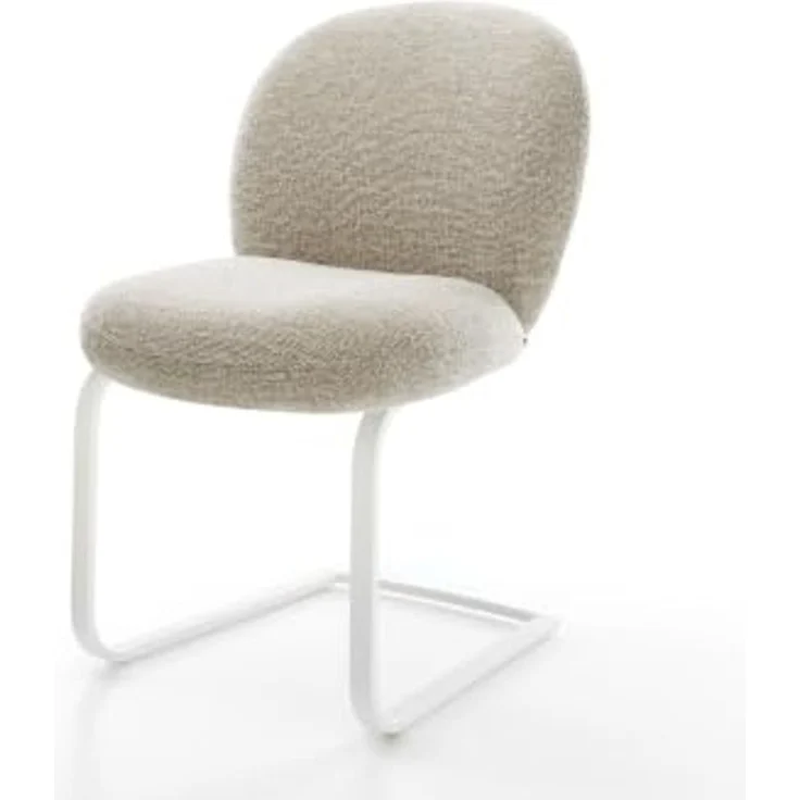 Freischwinger Nube-Flex Webstoff Soft Beige Freischwinger flach Weiß Taschenfederkern – Bild 3