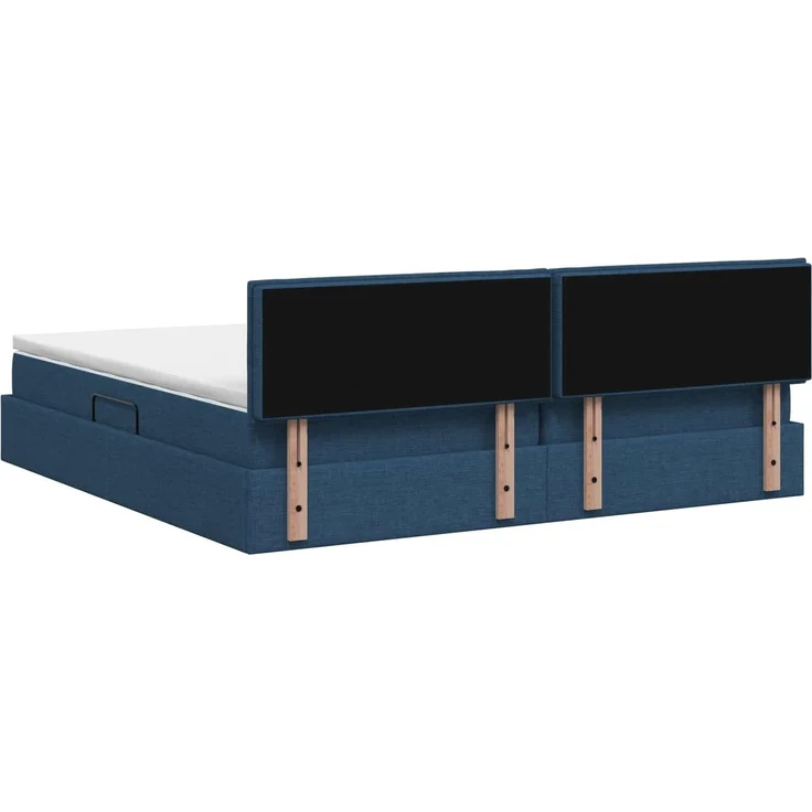 vidaXL Aufbewahrungsbett mit Matratze Blau 200 x 200 cm Samt 3458585 – Bild 9
