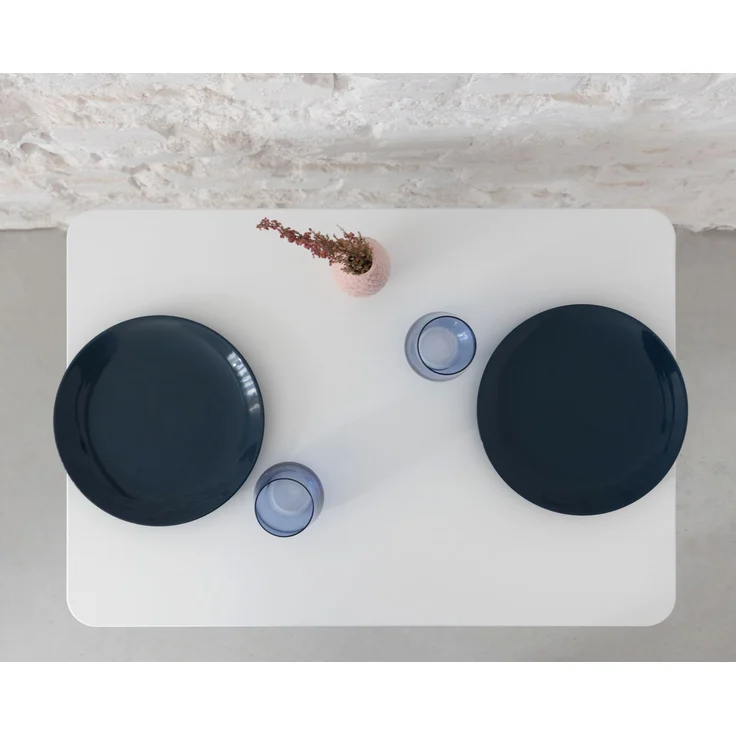 Ragaba kleiner rechteckiger Esstisch, MDF & Massives Eschenholz, 80x55 cm, Weiß – Bild 3