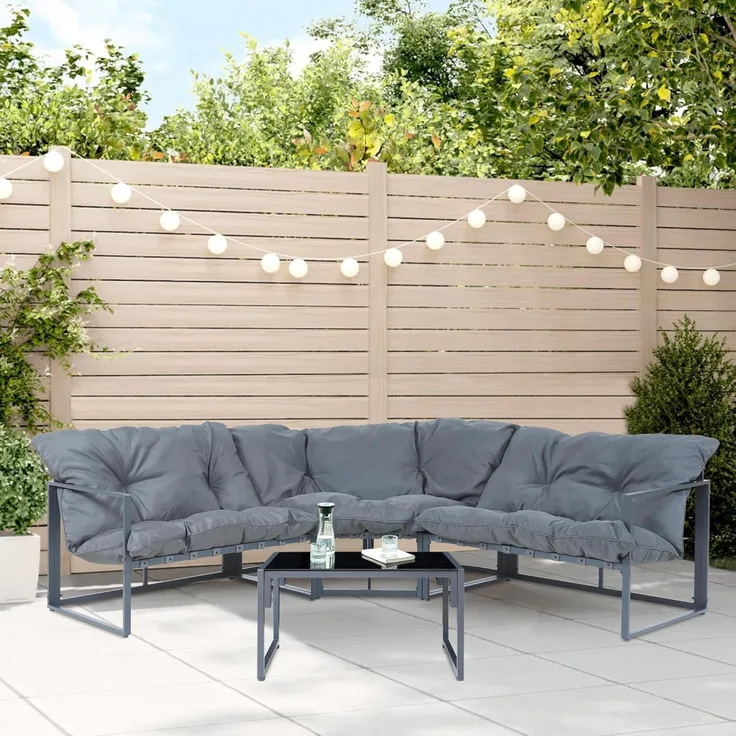 Loungeset Karg Dunkelgrau [casa. pro]