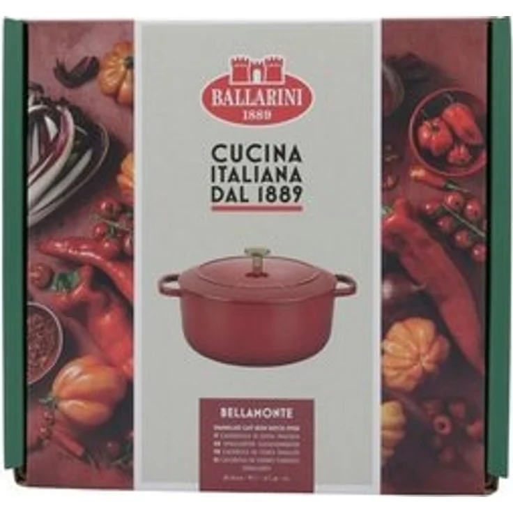 Ballarini 'Bellamonte' Cocotte, Gusseisentopf mit Deckel, Rot Rund 4 – Bild 2