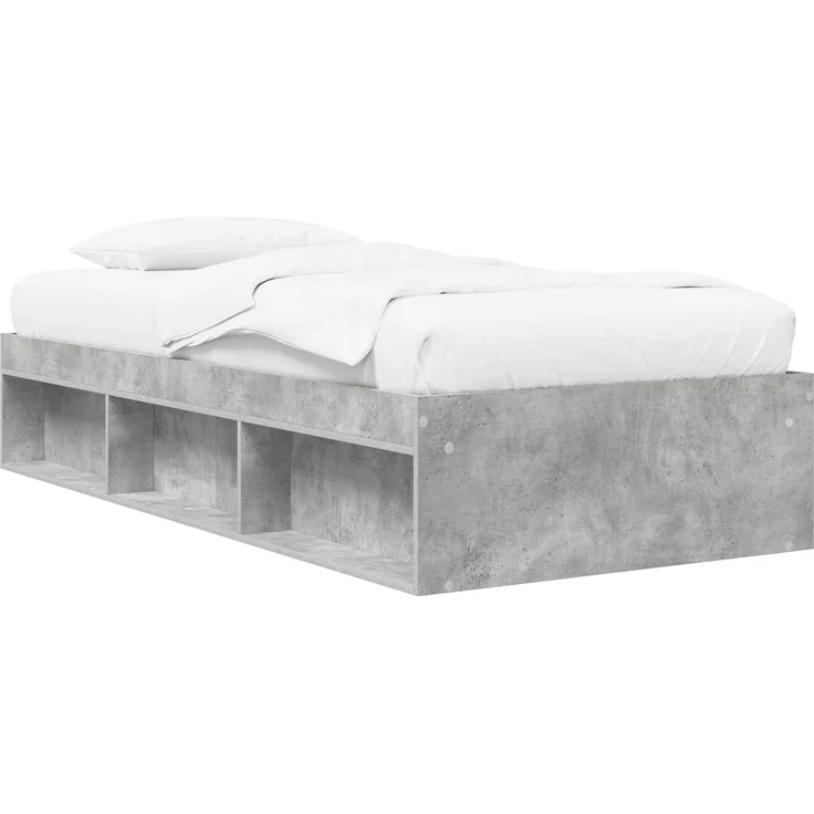 vidaXL Bettgestell mit Stauraum Betongrau 80 x 200 cm Holzwerkstoff 3429522 – Bild 2