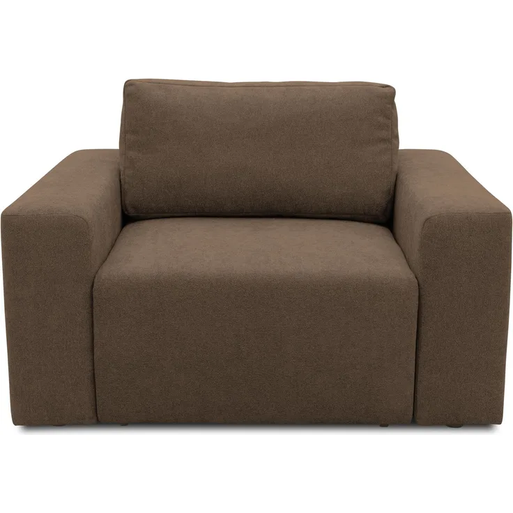 DOMO. collection Sessel 700 029, Polstersessel mit Schlaffunktion und Federkernpolsterung, loses Rückenkissen, Schlafsessel, Armsessel 130 x 116 x 85 cm (BxTxH), taupe