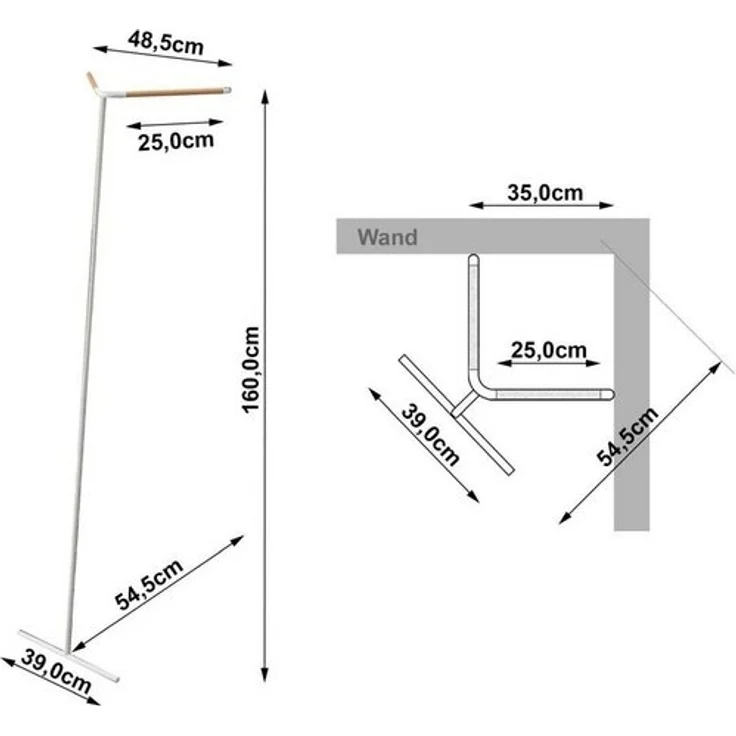Yamazaki Garderobenständer Tower, Kleiderständer für Ecken, freistehend zum Anlehnen – Bild 4