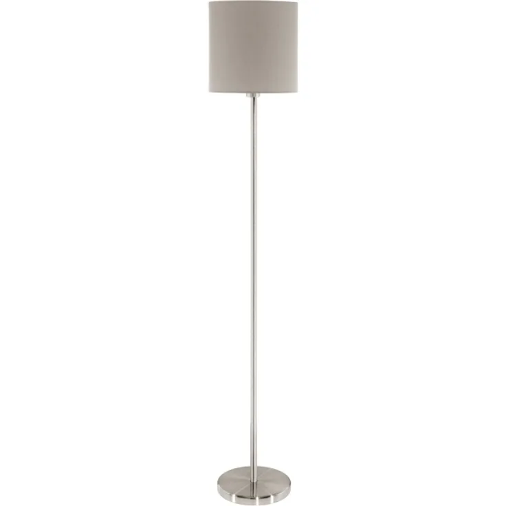 Eglo 95167 Stehleuchte Pasteri Textil taupe (graubraun) E27 1X60W H:157,5cm Ø28cm mit Fußtrittschalter
