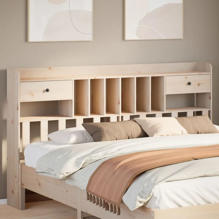 vidaXL Kopfteil mit Stauraum 180 cm Massivholz Kiefer 855502 – Bild 1
