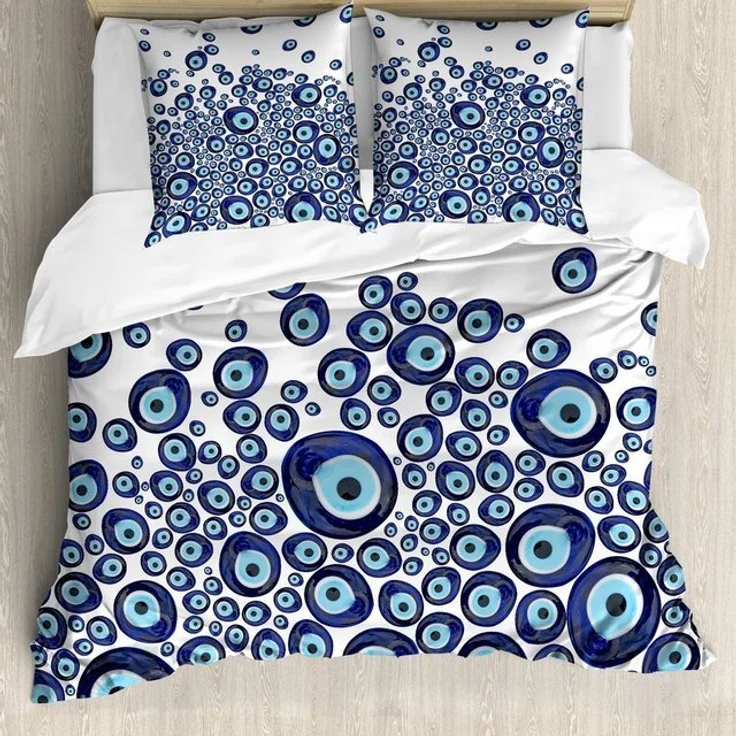 Abakuhaus Bettwäsche weicher Microfaserstoff Allergiker geeignet, kein Verblassen, Microfaser, Evil Eye Blue Beads Luck – Bild 2