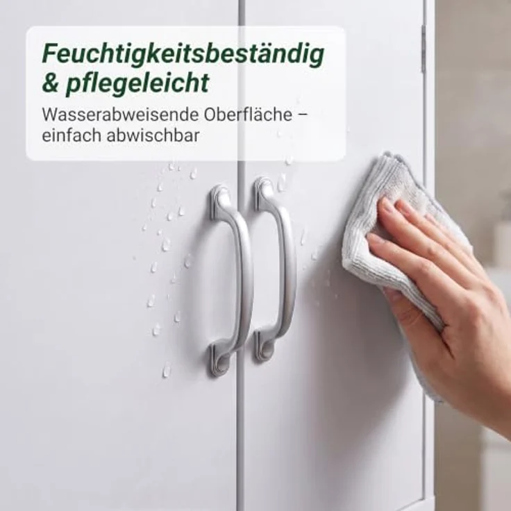 relaxdays Waschmaschinenumbauschrank, Waschmaschinenschrank mit 2 Türen, weiß, großzügiger Stauraum und verstellbare Einlegeböden – Bild 8