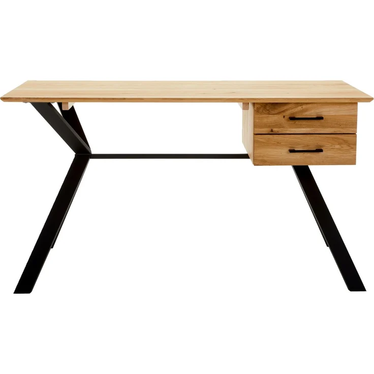 Linea Natura 'WINTERTUR' Schreibtisch, Massivholz Eiche, 140 x 77 x 65 cm, mit 2 Schubladen – Bild 7