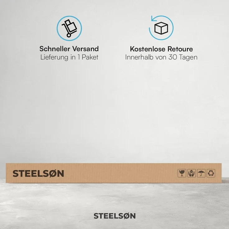 STEELSØN 'Dioran' Klemmmarkise mit Handkurbel 400x180 cm, anthrazit, stufenlos höhenverstellbar, wetterfest und UV-beständig, Balkonmarkise ohne Bohren – Bild 10
