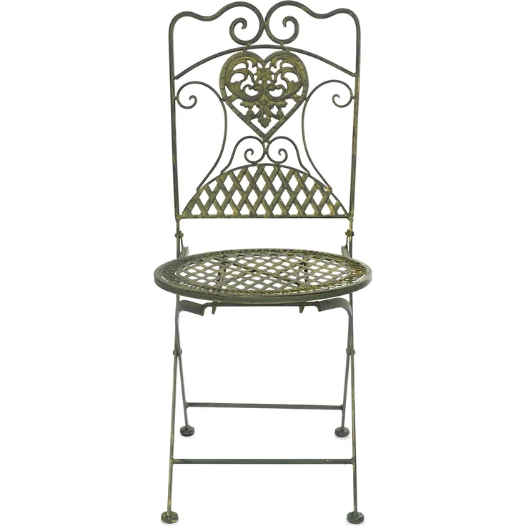 Moritz Bistro Set Tisch oval + 2 Stühle grün antik aus Gusseisen Gartendeko Set Bistrotisch Bistrostühle 3-teilig Sitzgruppe Balkonmöbel – Bild 9