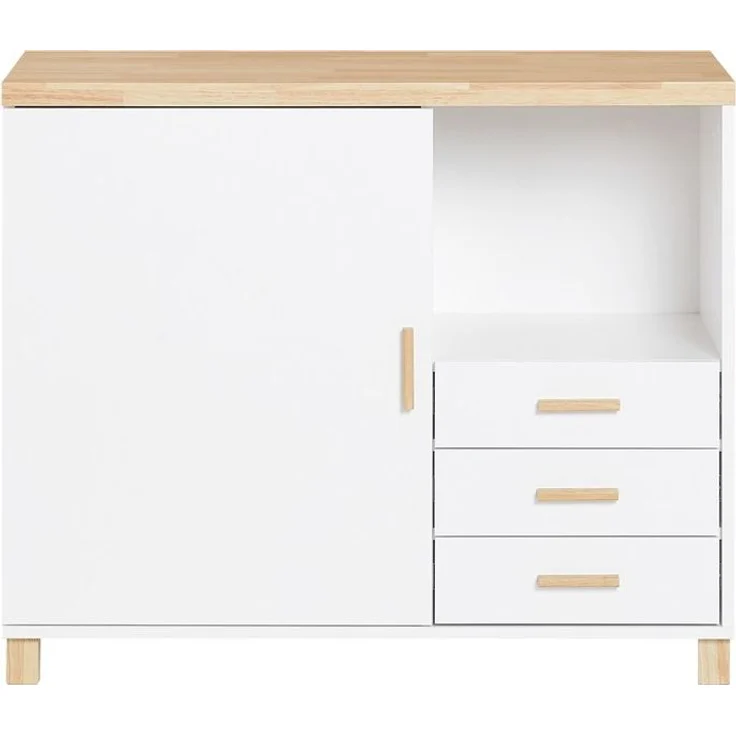 SoBuy ASK07-WN Schubladenschrank Büro, MDF, Lackiert, Weiß, 65 x 58 x 35 cm – Bild 1