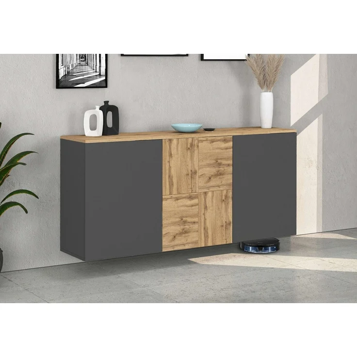 OTTO home Sideboard ISEO, Kommode, Schrank, Sideboard, Lowboard, 6 Fächer, Breite 150 cm (1 St), stehend/hängend, 3 Türen, 6 Fächer, Breite 150 cm – Bild 1