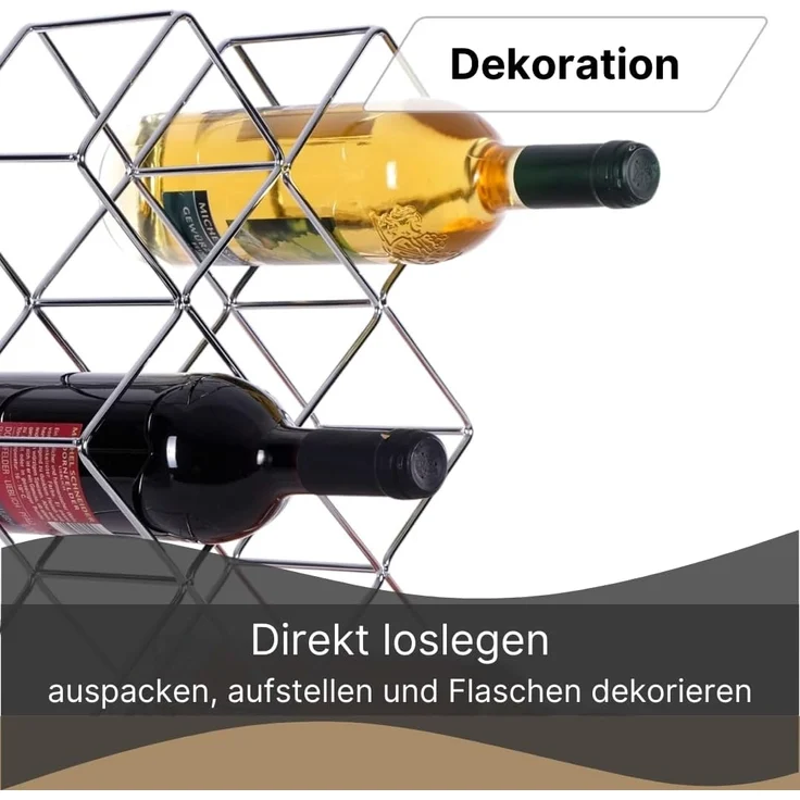 DESIGN DELIGHTS Weinregal WEINFLASCHENHALTER "CUBE", Metall, 37,5 cm, Weinregal, Farbe: silbe – Bild 5