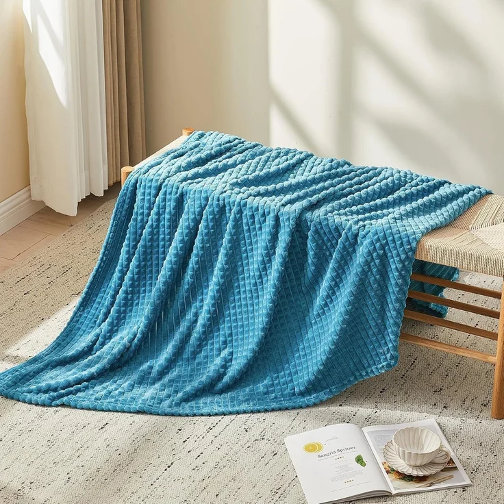 Kuscheldecke Fleecedecke 200x230cm Türkis 3D 02-türkis 200 x 230cm – Bild 3