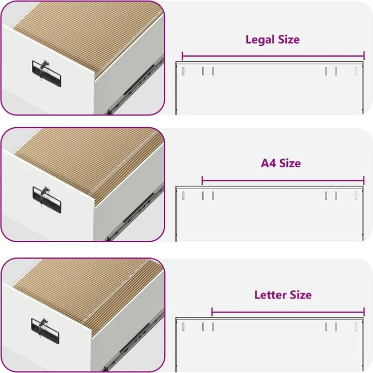 vidaXL Aktenschrank Weiß 44 x 50 x 106,5 cm Kaltgewalzter Stahl 891603 – Bild 11