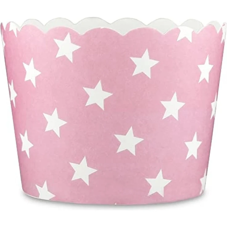 Frau WUNDERVoll Muffinform Muffin Backformen, klein Durchmesser 5 cm, rosa mit weissen Sternen, (25-tlg) – Bild 4