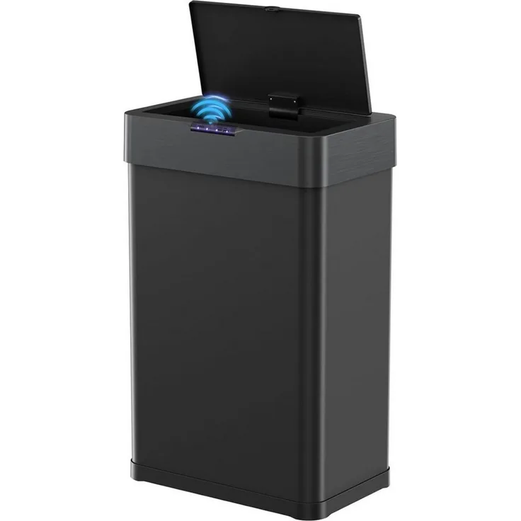 TLGREEN Mülleimer mit Sensor,automatischer Abfalleimer 30/50/60 L, mit Klemmring für Müllbeutel,Softclose-Deckel, Stahl