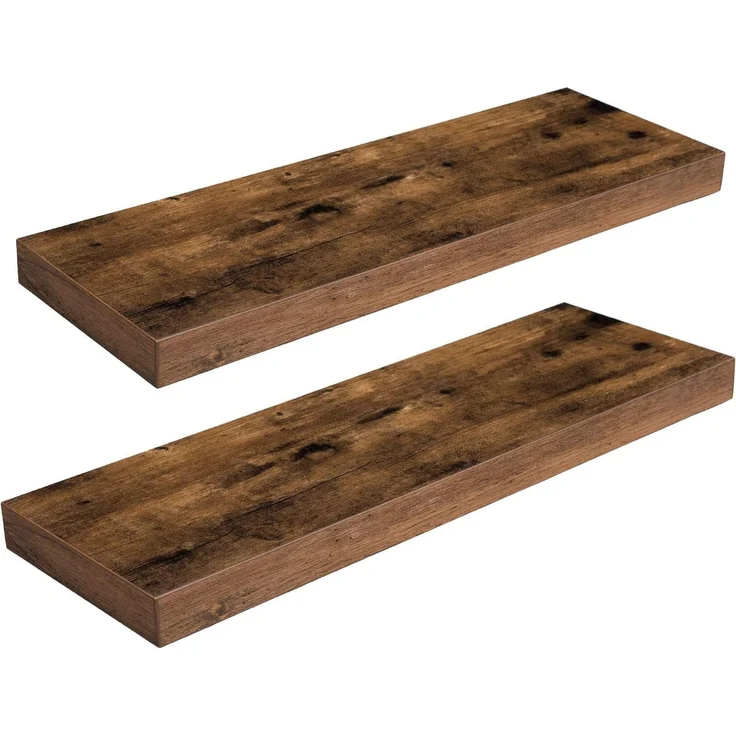 Hoobro Wandregal stabile Schweberegal 2er-Set, 60 x 20 x 4 cm Hängeregale, 2-tlg, mit unsichtbaren Halterungen