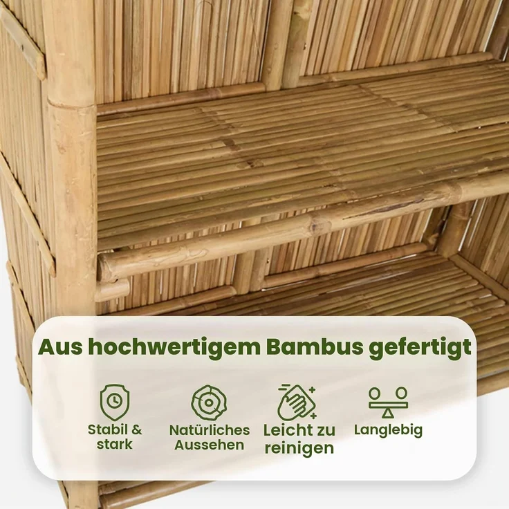 vidaXL Outdoor Bartisch Natur 115 x 95 x 214 cm Bambus 42028064 – Bild 5