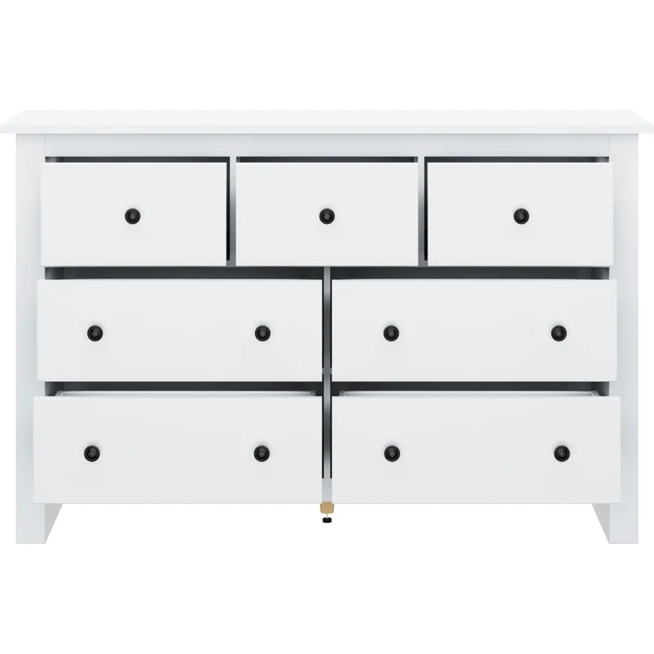 DESVIAE Sideboard mit 7 Schubladen, 152x88,5x40 cm, aus Spanplatte, Weiß – Bild 9