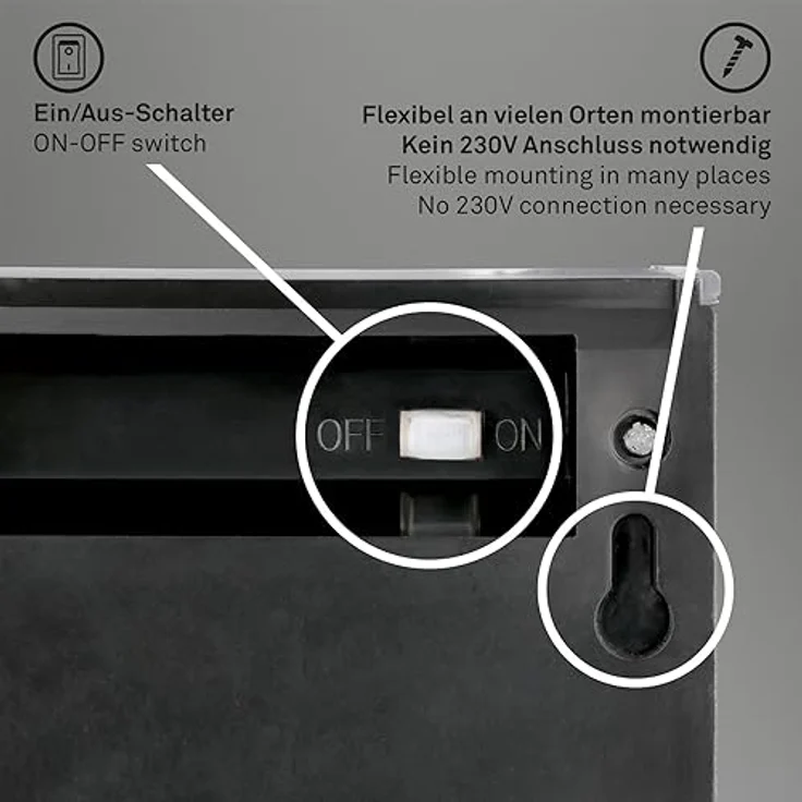 BRILONER Solarlampe Hängend, LED Wandleuchte Außen in Anthrazit, Dämmerungssensor, IP44 spritzwassergeschützt, inkludiert Akku, bis zu 8 Stunden Leuchtdauer – Bild 3