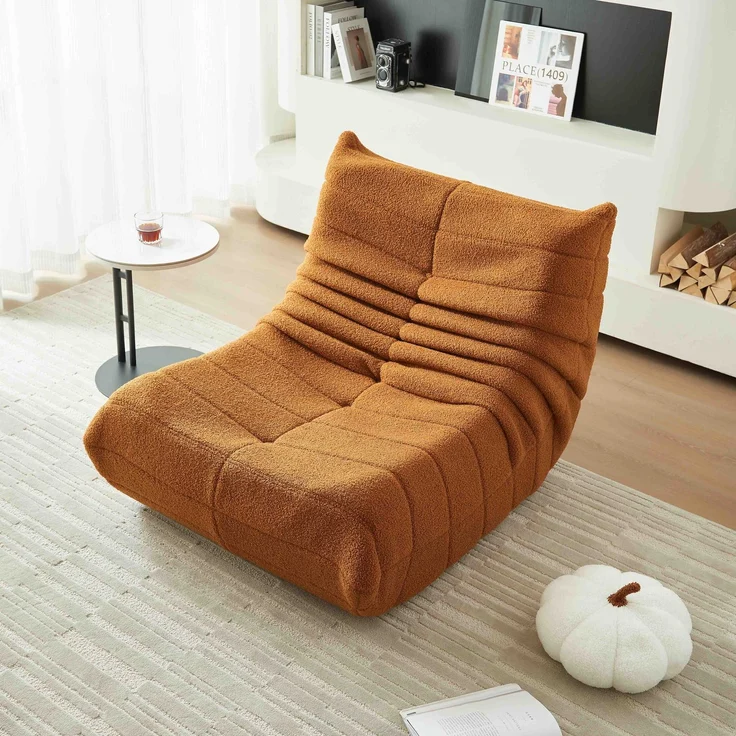Sofa Einzelsofa, Einzelsessel, Relaxsessel, Klappbares Sofa 1 Teile Ergonomische Unterstützung - Ideal für Wohnzimmer,Orange – Bild 1