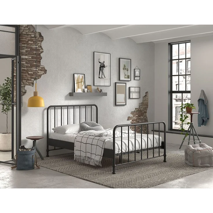 Metallbett Kay 147x207x110 Einzelbett Metall Schwarz matt – Bild 4