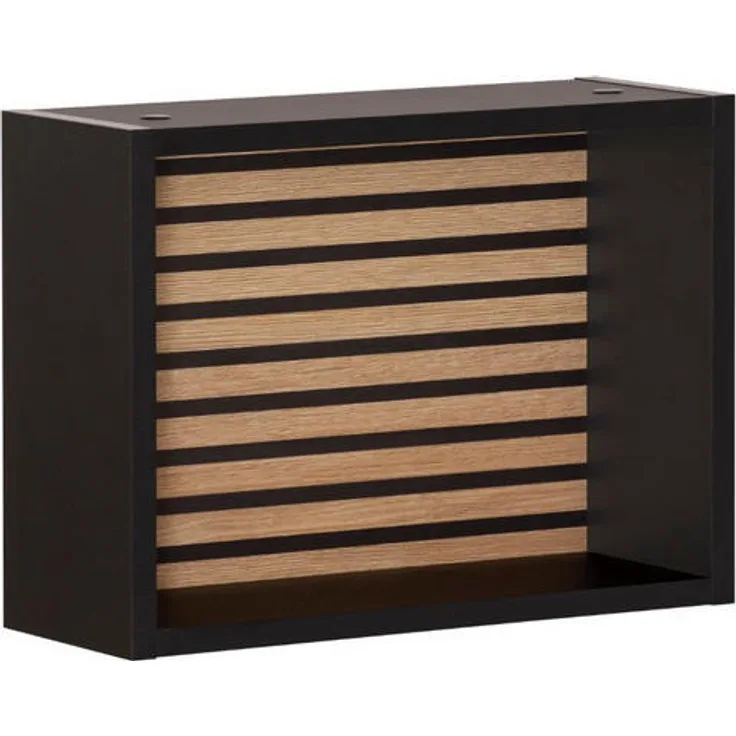 PROREGAL Wandregal Zebra, Schwarz, Holz, 40x30x16 cm, 1 offenes Regalfach, Made in Germany