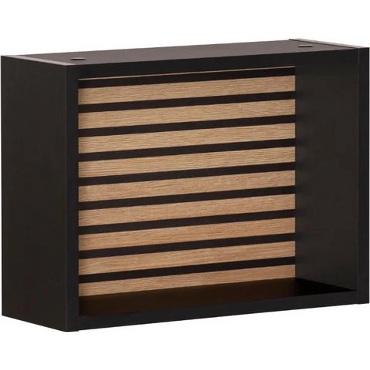 PROREGAL Wandregal Zebra, Schwarz, Holz, 40x30x16 cm, 1 offenes Regalfach, Made in Germany