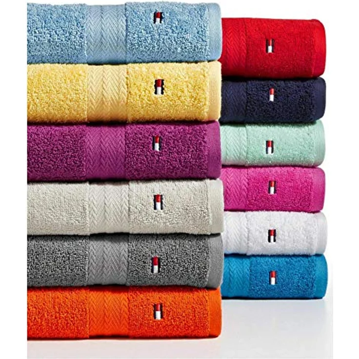 Tommy Hilfiger Einfarbiges Badetuch, 76,2x137,2 cm, 100% Baumwolle, 574 g/m², Blau – Bild 3