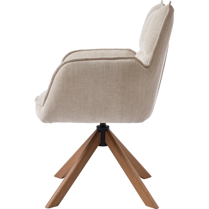 Armlehnstuhl >Marilla< (2er-Set) drehbar, Federkern, Chenille beige - 59x86x65 (BxHxT) – Bild 6