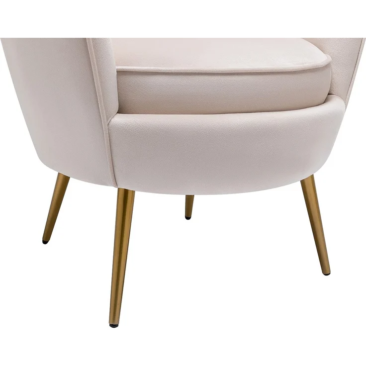 Vente-unique - LALEA - Sessel mit gerader Rückenlehne - Metall - Beige - 76 x 73 x 88 cm – Bild 6