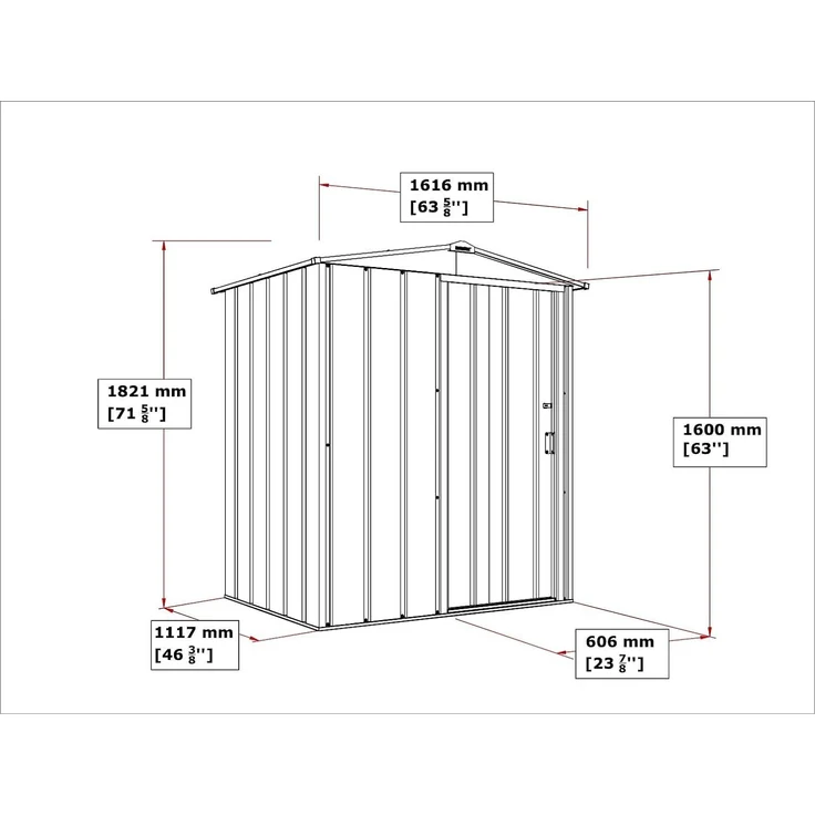 Duramax ECO 5x4 (1.56 m²) Metallgerätehaus, feuerverzinktes Metall gerätehaus - Geräteschuppen, verstärkte Dachkonstruktion, wartungsfreier und wetterfester Metallschuppen, Grün – Bild 9