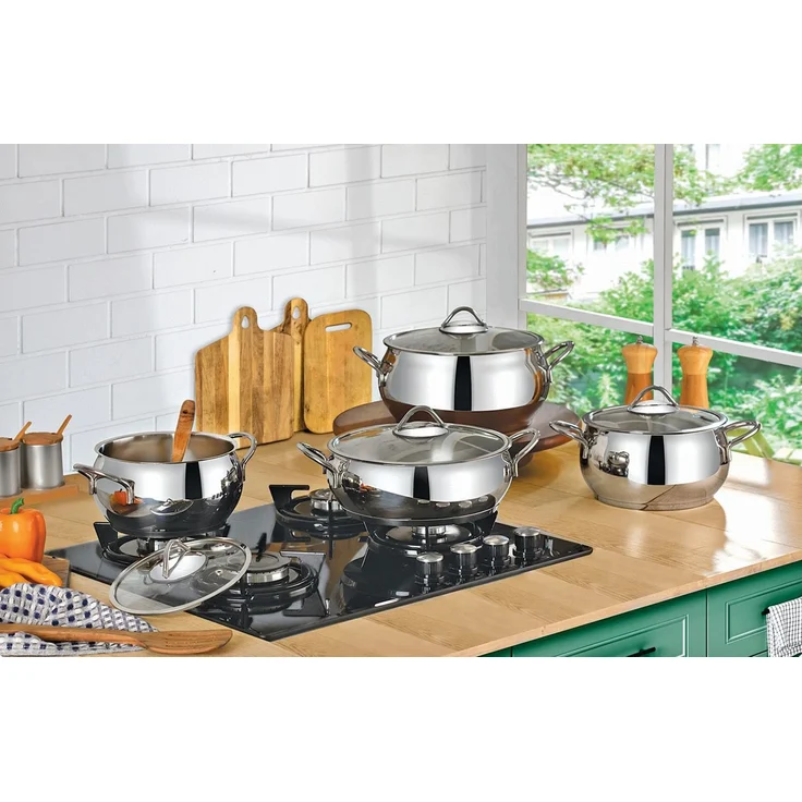 Hermia Concept 'Anka455' Topfset (8-teilig), Silber, 24 x 24 cm, 6300 ml