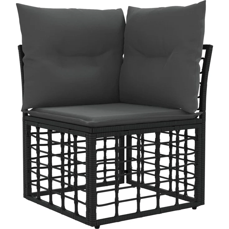 vidaXL Outdoor-Sofagarnitur 6 pcs Schwarz und Dunkelgrau Polyester 3437475 – Bild 3