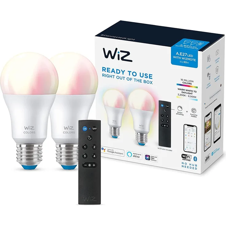 WiZ Standard E27 bulb 2-pack + mote