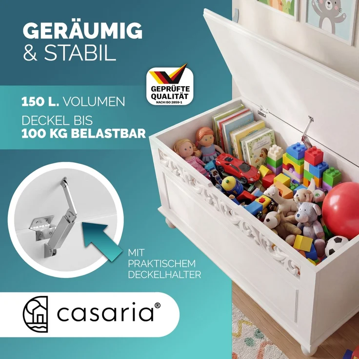 CASARIA Kommode und Sitzbank Jersey Kombi-Set, weiß – Bild 5