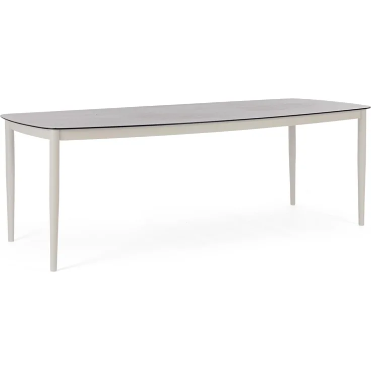 Gartenesstisch Nestor Aluminium, modern rechteckig, beige Morny, 220x100 cm, für 6-8 Personen
