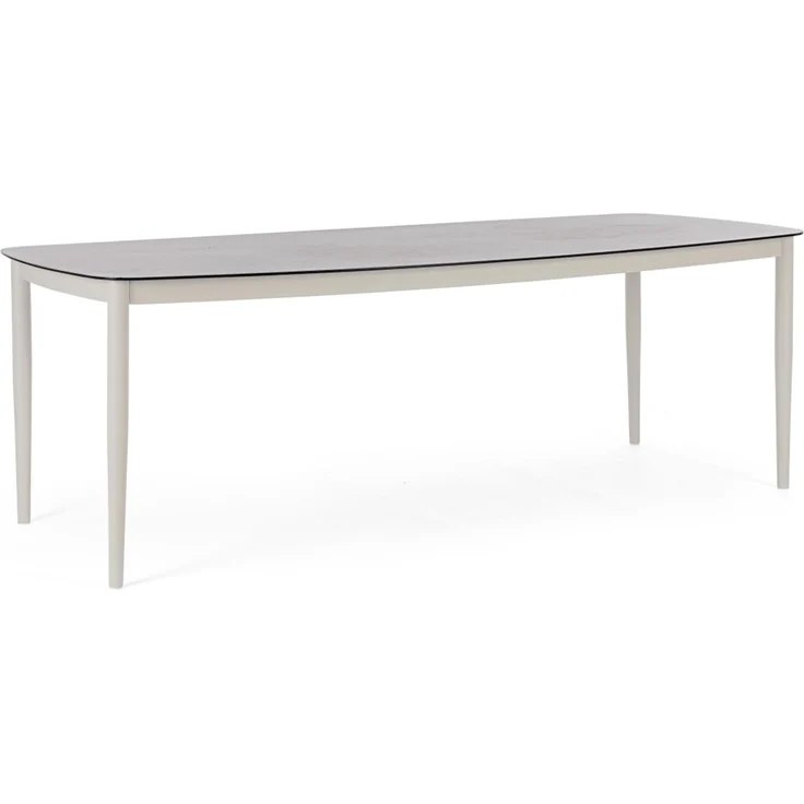 Gartenesstisch Nestor Aluminium, modern rechteckig, beige Morny, 220x100 cm, für 6-8 Personen – Bild 1