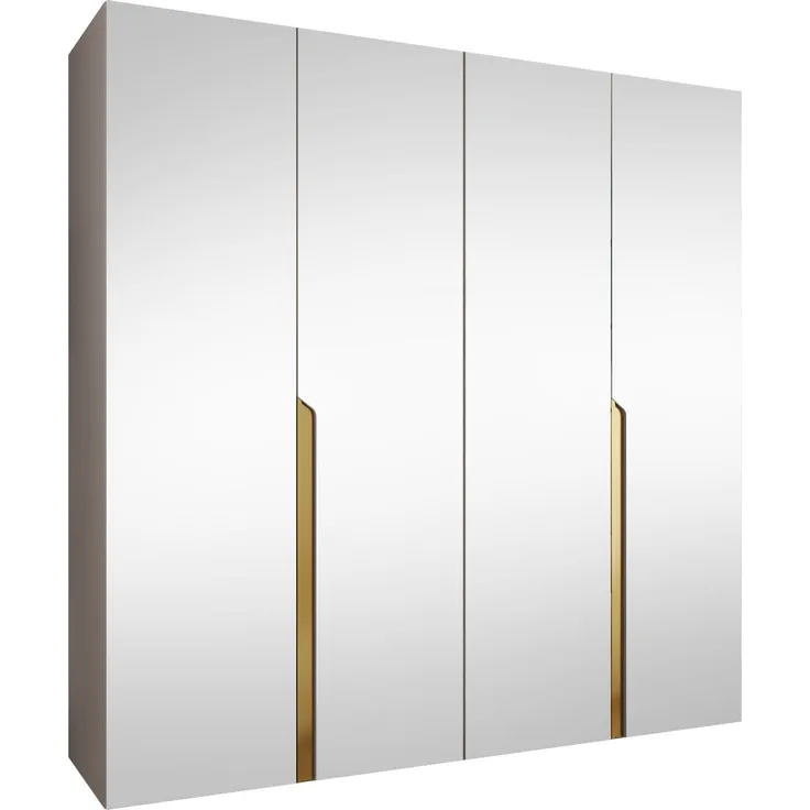 Kleiderschrank Veluna III 200 (Farbe: Cashmere / Cashmere + Gold)
