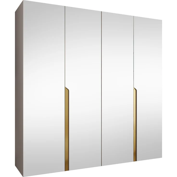 Kleiderschrank Veluna III 200 (Farbe: Cashmere / Cashmere + Gold) – Bild 1