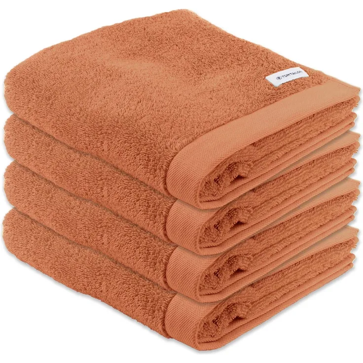 TOM TAILOR Handtuch, 4er Pack - Color Bath Towel, Frottier, Baumwolle Koralle 50x100cm