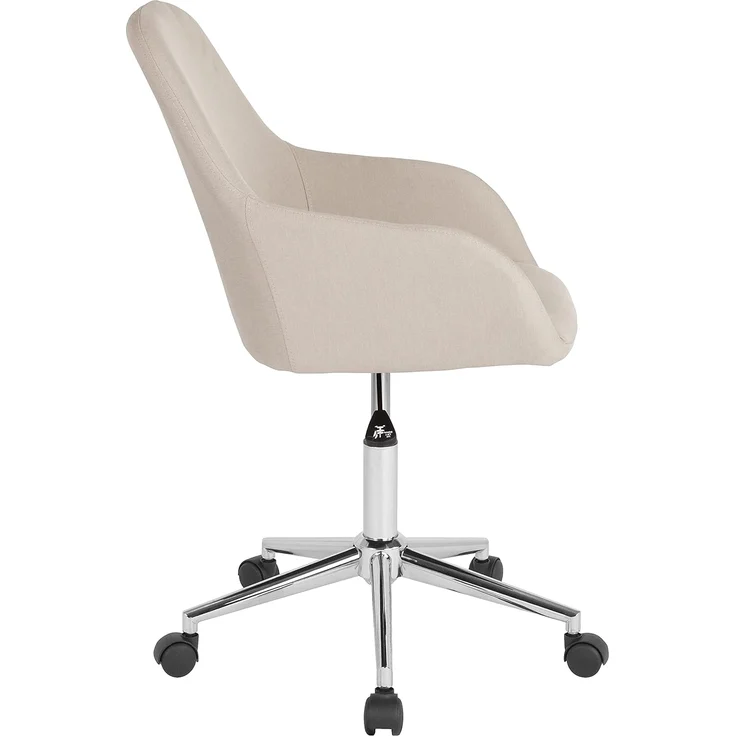 Flash Furniture Cortana Home Bürostuhl, mittelhohe Rückenlehne, Schaumstoff, Metall, Kunststoff, Beiger Stoff, 1 Stück – Bild 8