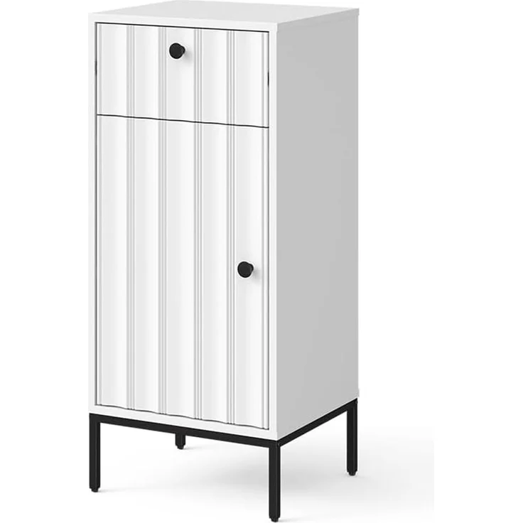 Midischrank Eliza Weiß Riffel 40 x 87 cm Vicco – Bild 1
