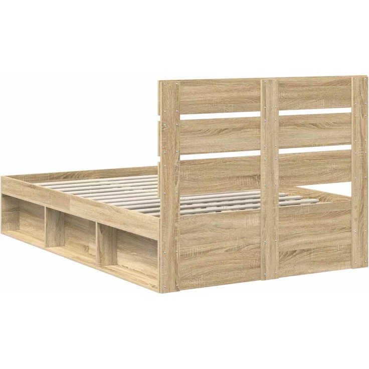 vidaXL Bettrahmen Sonoma 120 x 190 cm Massives Kiefernholz 3411770 – Bild 8
