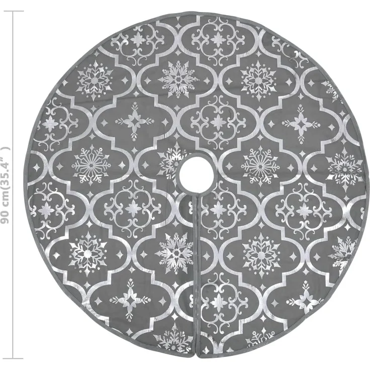 Luxus-Weihnachtsbaumdecke mit Socke Grau 90 cm Stoff 330281 – Bild 8